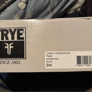 Frye black leather Carson Wedge bootie.